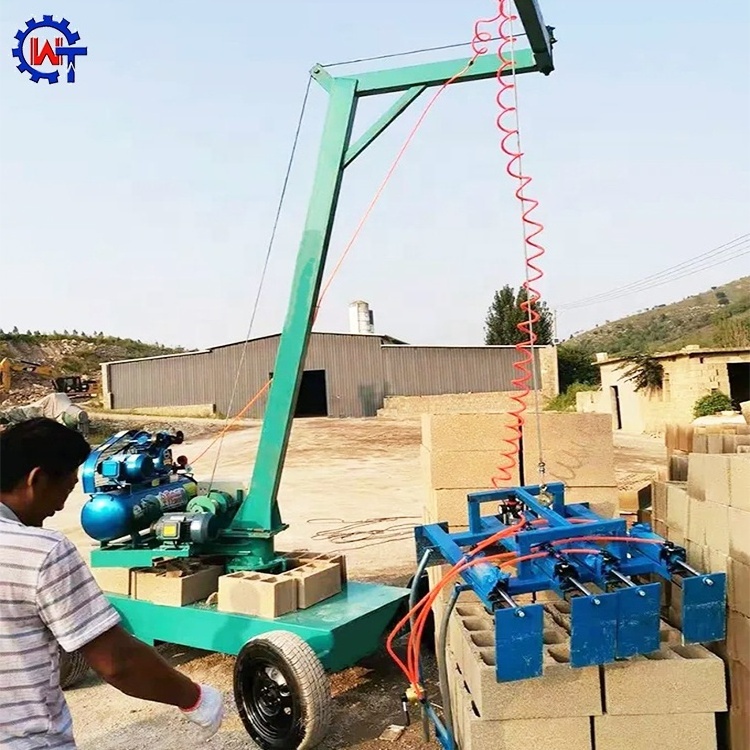 Manual lifting block clamp brick colletcing machine for concrete hollow block paver brick