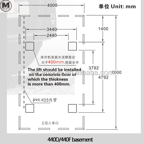 High quality 4 post car lift for wheel alignment