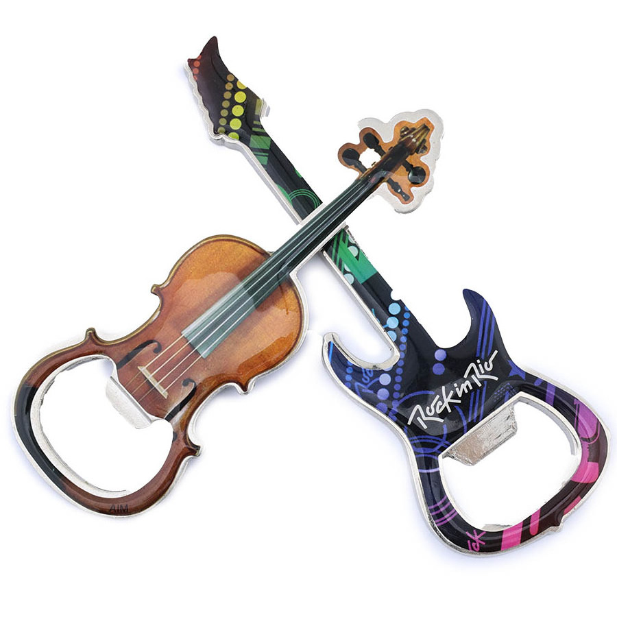 Manufacturer Custom 3D Metal Tourist Souvenir Custom Refrigerator Guitar Fridge Magnet Bottle Opener