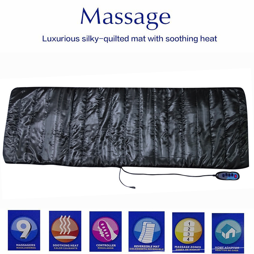 Full Body Massage Vibrating Mat with Heat Shiatsu Neck Massager - Warming Bed Vibrating Pad Cushion Relieves Shoulder Pain