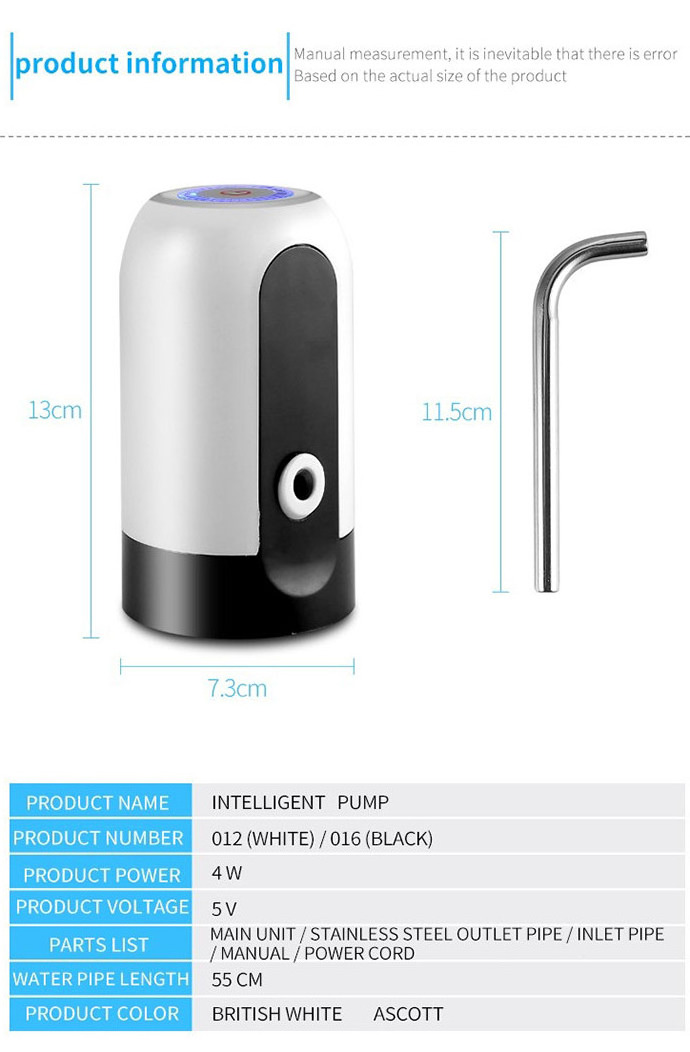 Drop shipping USB Portable Electric automatic Water Dispenser for Universal 5 Gallon Bottle drinking water pump