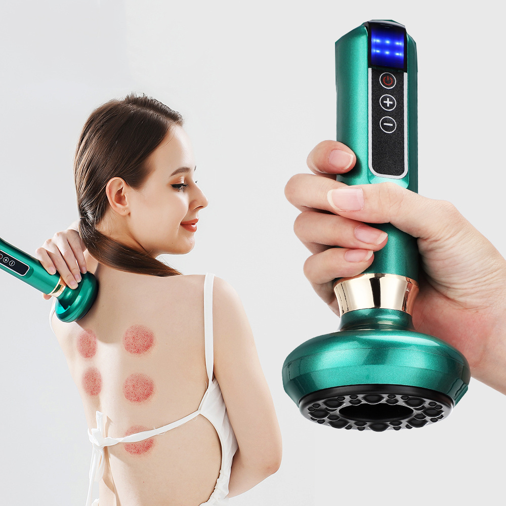 Electric Cupping Massager 12 Gear Suction and Heating Guasha Scraping EMS Body Massager Vacuum Suction Fat Burner Slimming