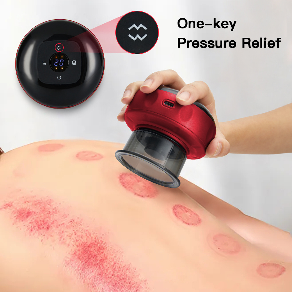 3 In 1 Body Face Health Massager Electric Cupping Therapy Machine 6 Gear Heating Chinese Smart Gua Sha Massage Cupping Tool