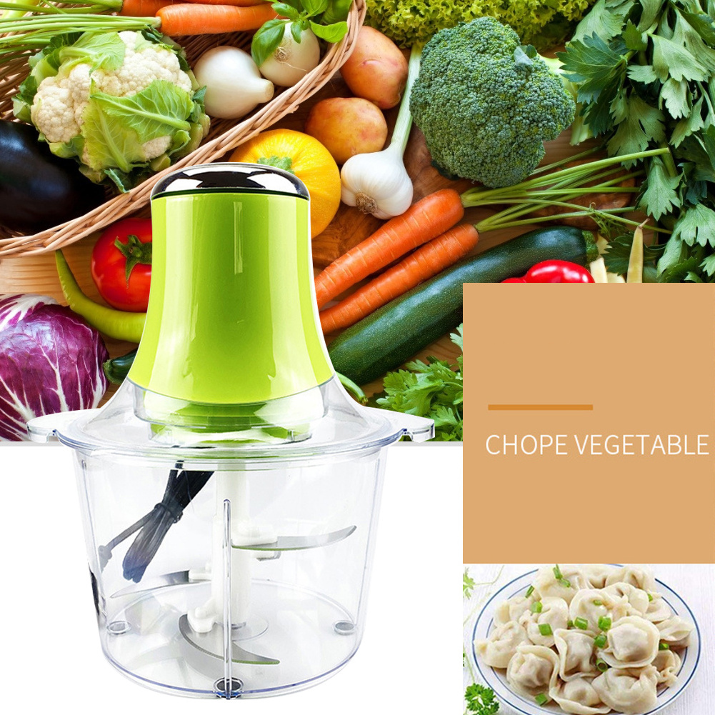 2L Stainless Steel Blade Chopper Vegetable Blender Mincer Electric Meat Grinder for Household Kitchen Convenient Part