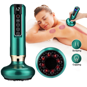 Electric Cupping Massager 12 Gear Suction and Heating Guasha Scraping EMS Body Massager Vacuum Suction Fat Burner Slimming