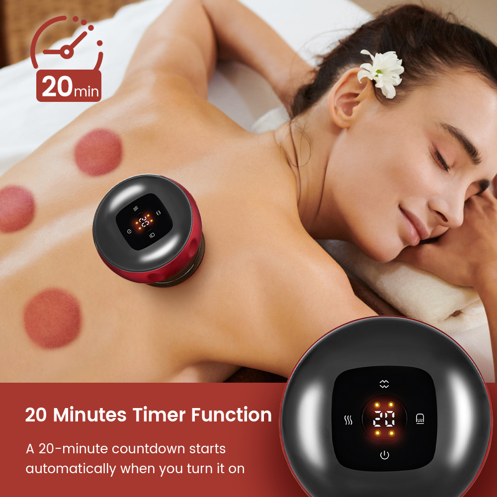 3 In 1 Body Face Health Massager Electric Cupping Therapy Machine 6 Gear Heating Chinese Smart Gua Sha Massage Cupping Tool