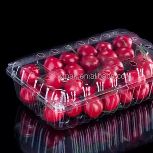 250g RPET Disposable General Produce Plastic Fruit Punnet For Raspberry Blueberries Strawberries  Packaging Clamshell