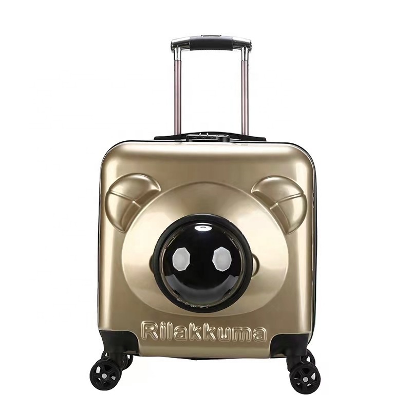 Portable Transparent bubble Cat Trolley case Dog Suitcase Pet Trolley Suitcase Luggage with Wheels Travel Bag Suitcase