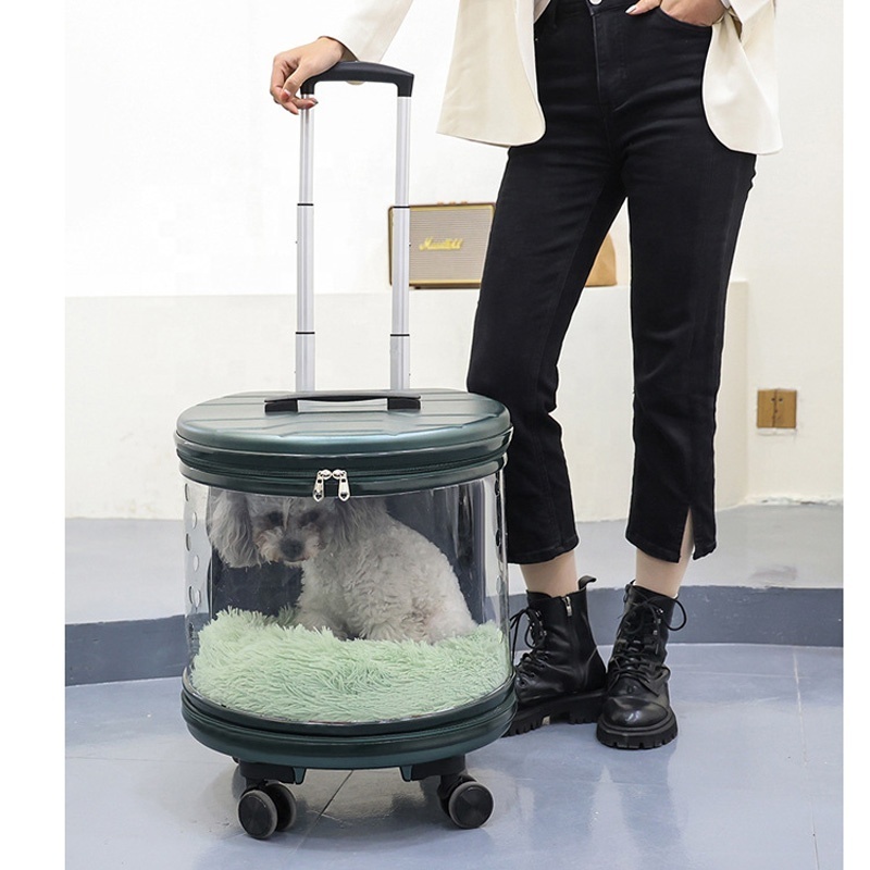 Portable Cat Bag Trolley Pet Carrier Wheels  4 Wheels Pet Stroller  Pet  Trolley Cart Dog  trolley bag