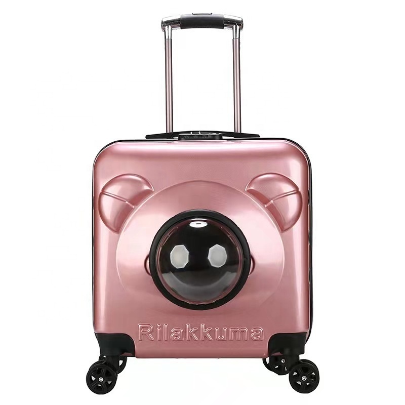 Portable Transparent bubble Cat Trolley case Dog Suitcase Pet Trolley Suitcase Luggage with Wheels Travel Bag Suitcase