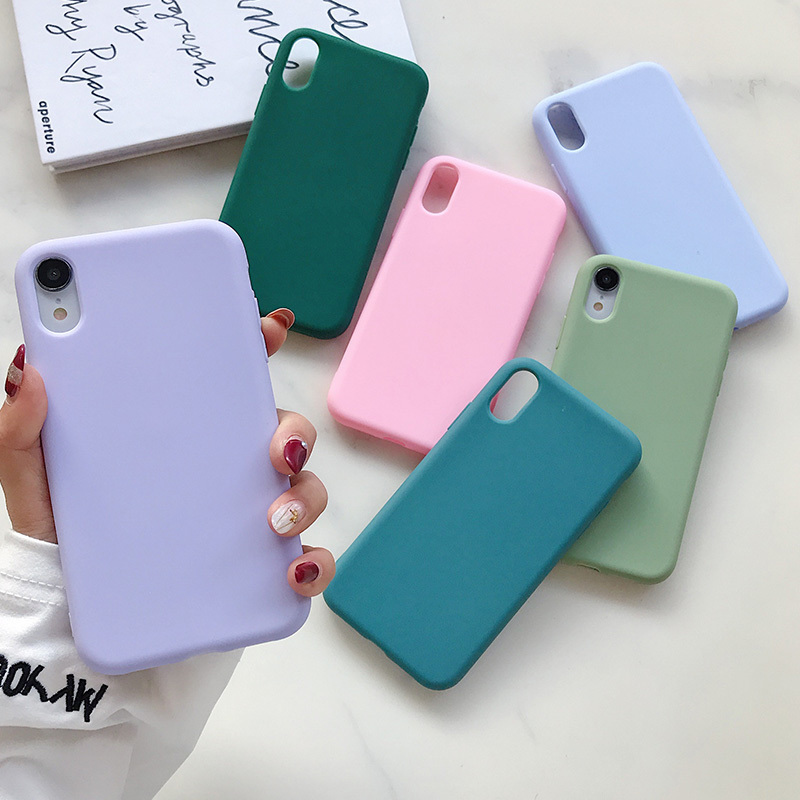 Soft Candy Luxury Silicone Phone Case Mobile cover for iPhone 13 12 11 Pro Max mini XR XS X 6 6S 7 8 Plus