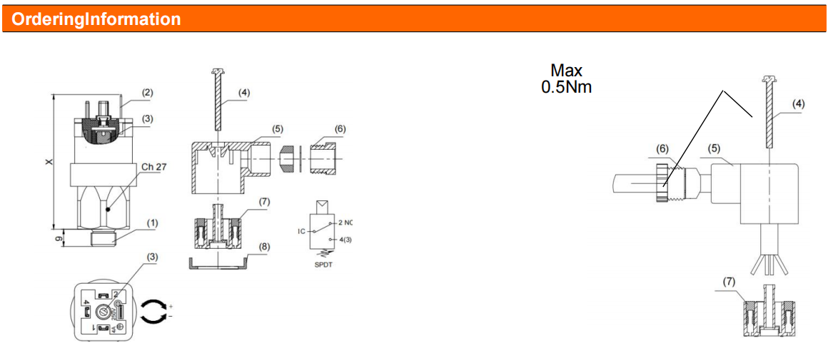 WTsensor Automotive air gas oil Industrial automotive Adjustable High Pressure Switches