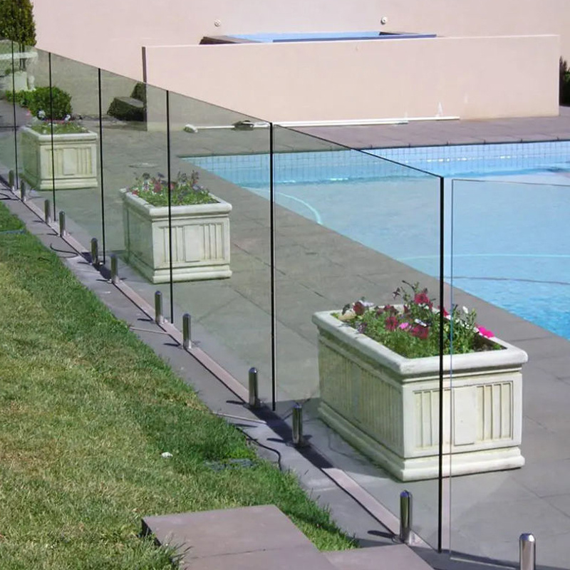 new terrace stainless steel frameless glass railing baluster systems design