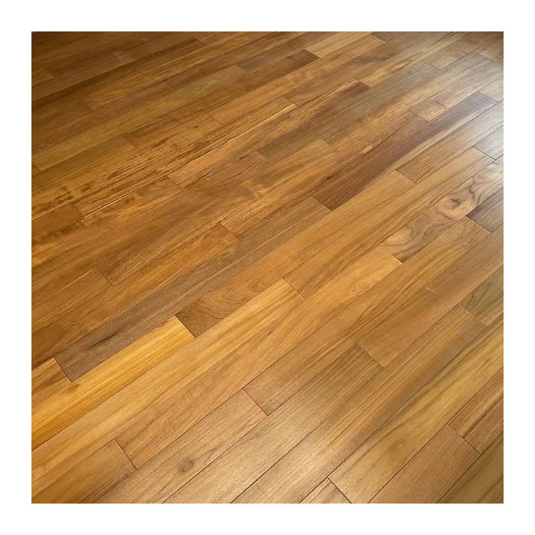 Traditional Classic Teak Color Solid Wood Flooring Hardwood Wear-resistant Paint 18mm Thickness Indoor Flooring