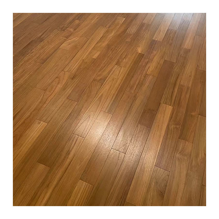 Traditional Classic Teak Color Solid Wood Flooring Hardwood Wear-resistant Paint 18mm Thickness Indoor Flooring