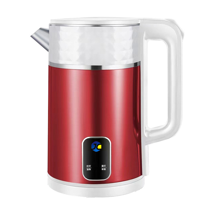 Stainless Steel Double Wall Electric Water Kettle Cool Touch Cordless Kettle with Overheating Protection