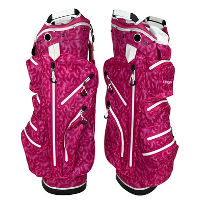 High Quality Golf Bag Tubes Dividers Custom Branded Ladies Nylon Pink Golf Cart Bags