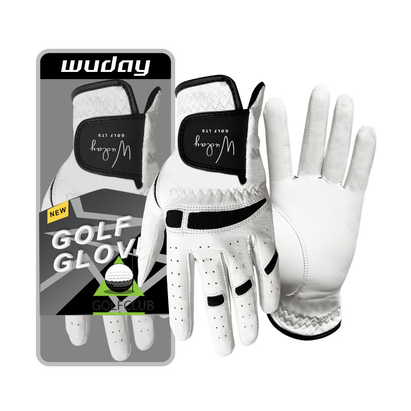 Hot Selling High Quality Custom Logo Golf Cover Soft Ventilate Cabretta Leather Golf Gloves