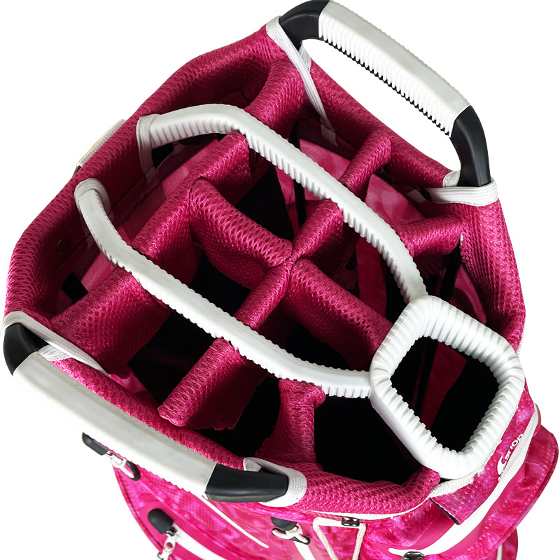 High Quality Golf Bag Tubes Dividers Custom Branded Ladies Nylon Pink Golf Cart Bags