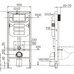 concealed installation system for wall hung toilet  cistern frame factory competitive price  Concealed installation system