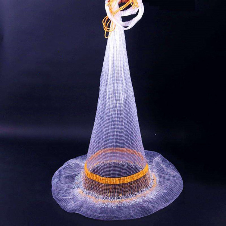 Lead Chain Fishing Net Throw Throwing Cast Net Natural Nylon Bottom Pocket Cast Net 10FT Low Price PA Double Monofilament 18 Mm