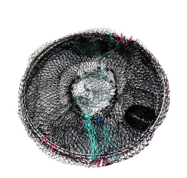 Aquaculture Trap 30*60cm Commercial Spring Fishing Trap Lobster Crab Fish Cage Trap Black Fishing Net Floating Cages for Fish