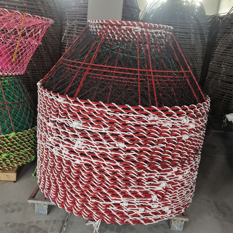 Black Netting Plastic Coated Wire Shaped Crab Net Cage for king Crab Traps Fishing traps