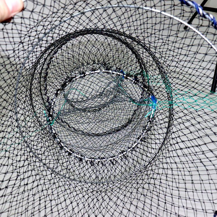 Aquaculture Trap 30*60cm Commercial Spring Fishing Trap Lobster Crab Fish Cage Trap Black Fishing Net Floating Cages for Fish