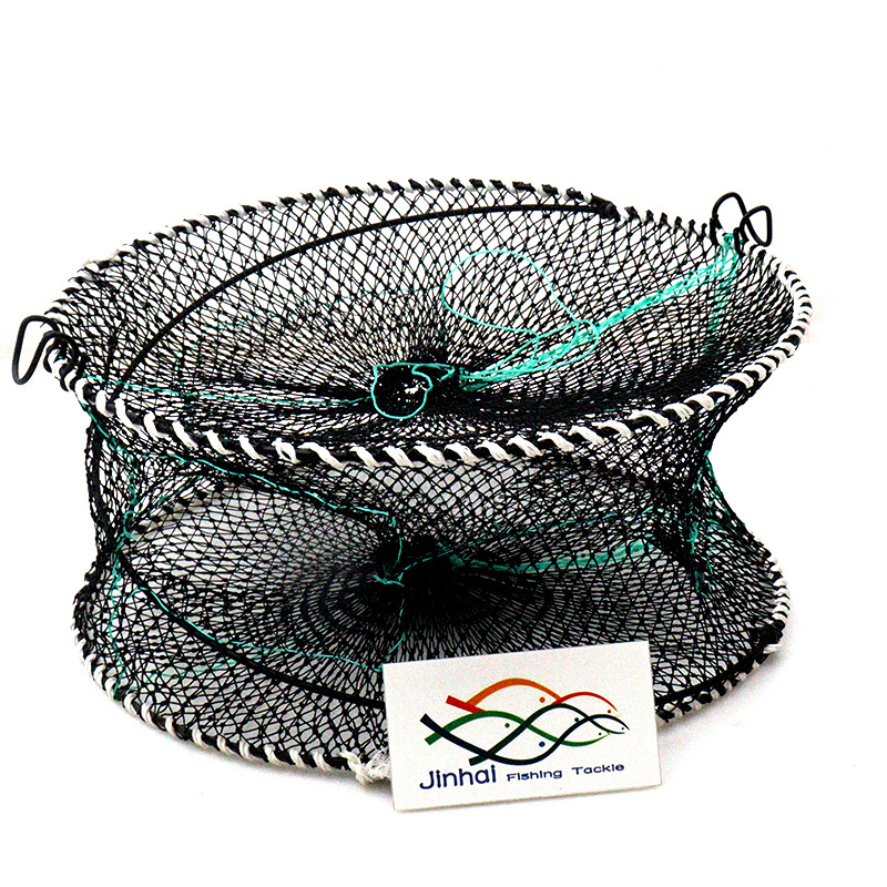 Round folding Crab cage Fishing Cage Spring Shoal Netting plastic coated frame Fishing crab trap