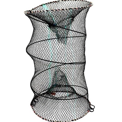 Aquaculture Trap 30*60cm Commercial Spring Fishing Trap Lobster Crab Fish Cage Trap Black Fishing Net Floating Cages for Fish