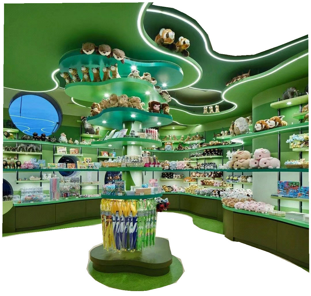 Design of Display Cabinet, Customized Gift Shop Display Rack, Painted Exhibition Stand for Chaowan Doll Shop