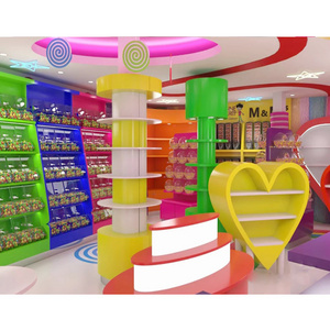 Colorful interior design display props shopping mall candy store display rack giant candy display cabinet customization