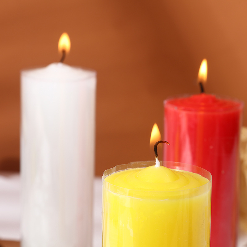 Household lighting emergency bold red and white candles wholesale color smokeless and tasteless long pole cylinder candles