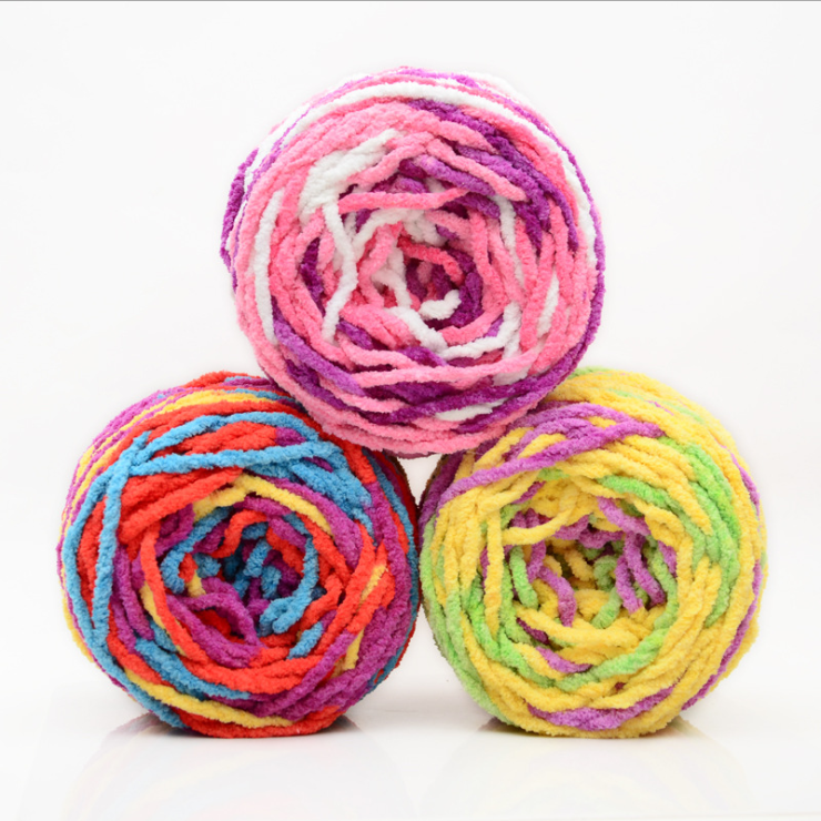 165g chunky chenille yarn ice yarn with free sample for knit blanket