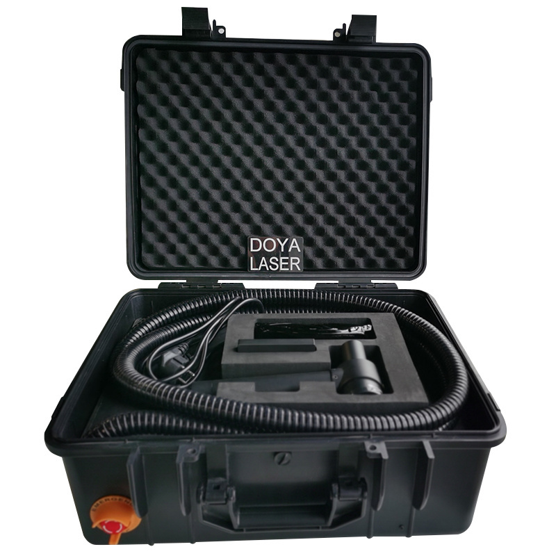 CE approved metal cleaning laser handheld fiber laser rust removal gun 50w 100w portable suitcase lazer cleaning machine