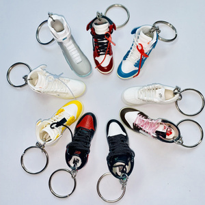 Highly Trend Pvc AJ1 3d Jordan1 4 Basketball Mini Shoe Sneaker Keychain  Sneaker Keyring