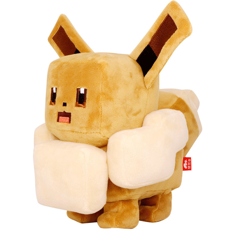 Hot Selling Minecrafts Cube Design Eevee Bulbasaur Pikachus aur Pikachus Plush Pokemones Plush Plush Toys for Children