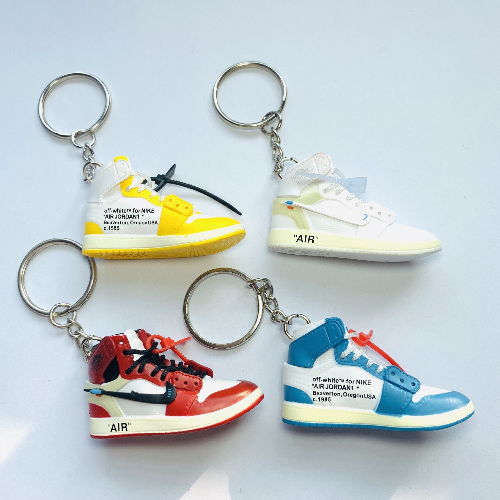 Highly Trend Pvc AJ1 3d Jordan1 4 Basketball Mini Shoe Sneaker Keychain  Sneaker Keyring