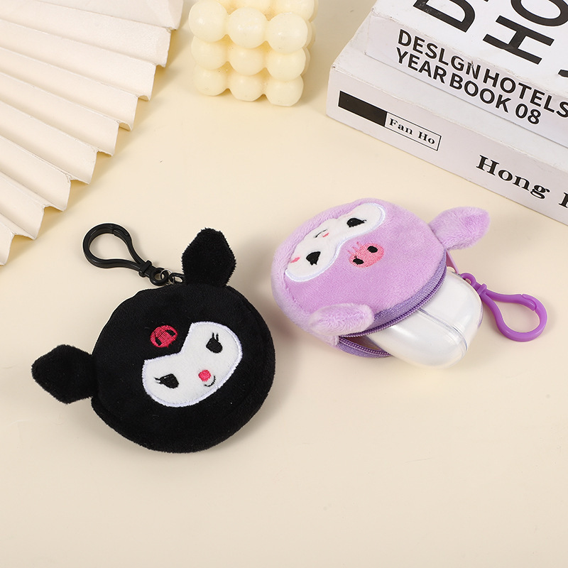 Hot Selling Cartoon Cute Kuro Mini Coin Purse  Cinnal HK KT Kitty Cat Soft Plush  Wallet Toys for Children