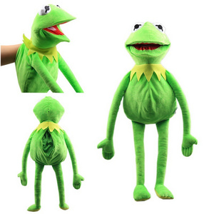 Top Selling Movie Peripherals Kermit Frog Hand Doll Bag Green Frog Stuffed Plush Toy Big Hand Puppet Abdominal Performance Props