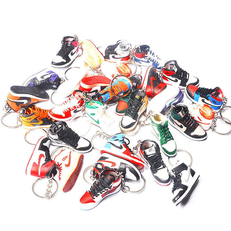 Highly Trend Pvc AJ1 3d Jordan1 4 Basketball Mini Shoe Sneaker Keychain  Sneaker Keyring