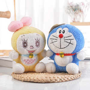 Wholesale Cartoon & Anime Peripherals Doraemon Couple Series Doll Blue Fat Robotic Cat Plush Toy Pillow Girl Birthday Gift