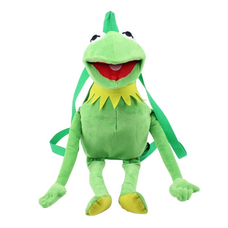 Top Selling Movie Peripherals Kermit Frog Hand Doll Bag Green Frog Stuffed Plush Toy Big Hand Puppet Abdominal Performance Props