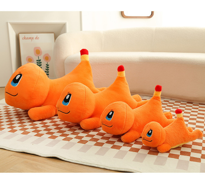 New Arrival Pokemoned Charmander Little Fire Dragon Stuffed Animal Plush Cartoon Soft Squishy Long Throw Pillow