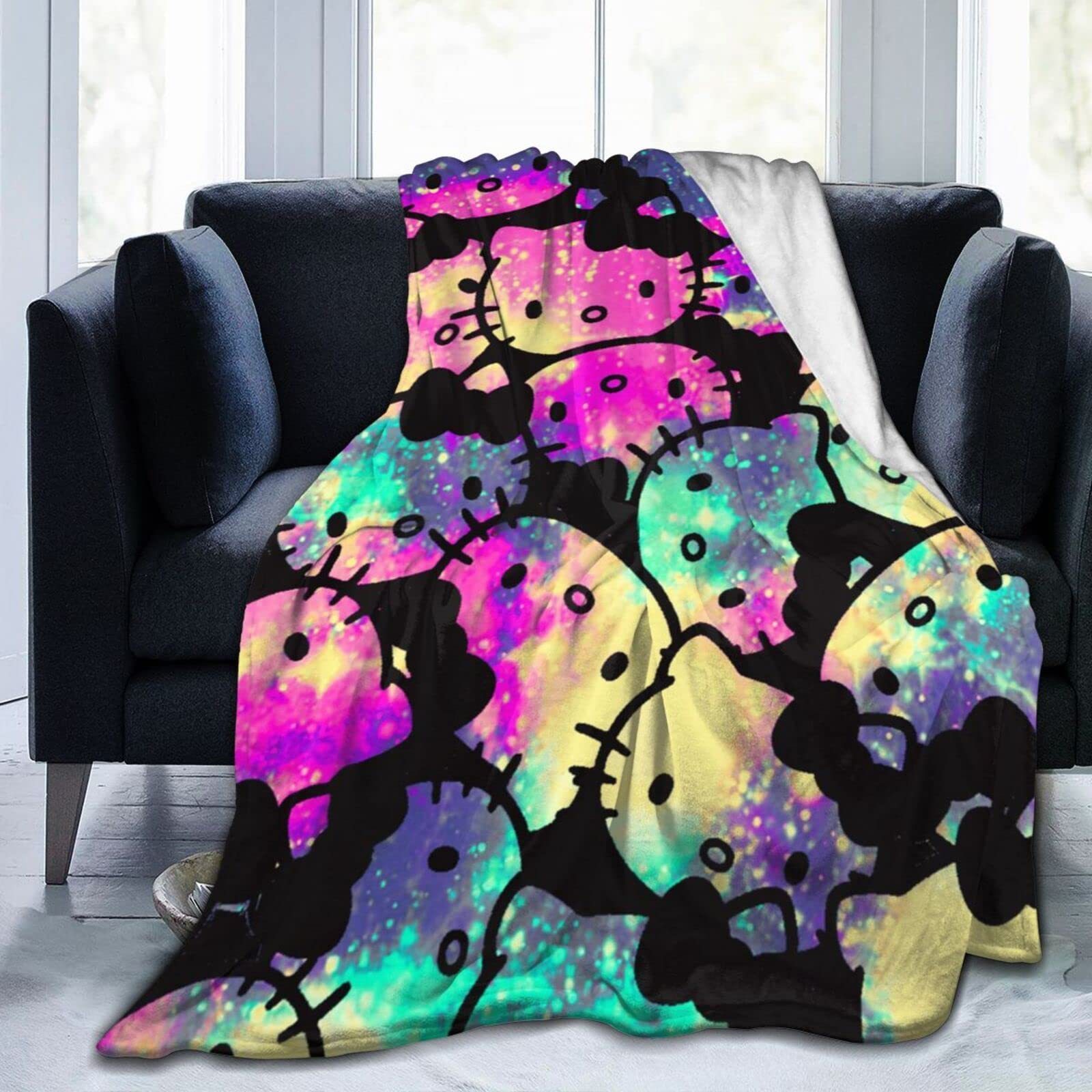 New DIY Blanket  Fleece Digital Printed 3D Photo White Sublimation Customize Kawaii Hallo Kitty Flannel Fleece Baby Blanket