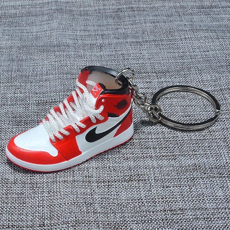 Highly Trend Pvc AJ1 3d Jordan1 4 Basketball Mini Shoe Sneaker Keychain  Sneaker Keyring