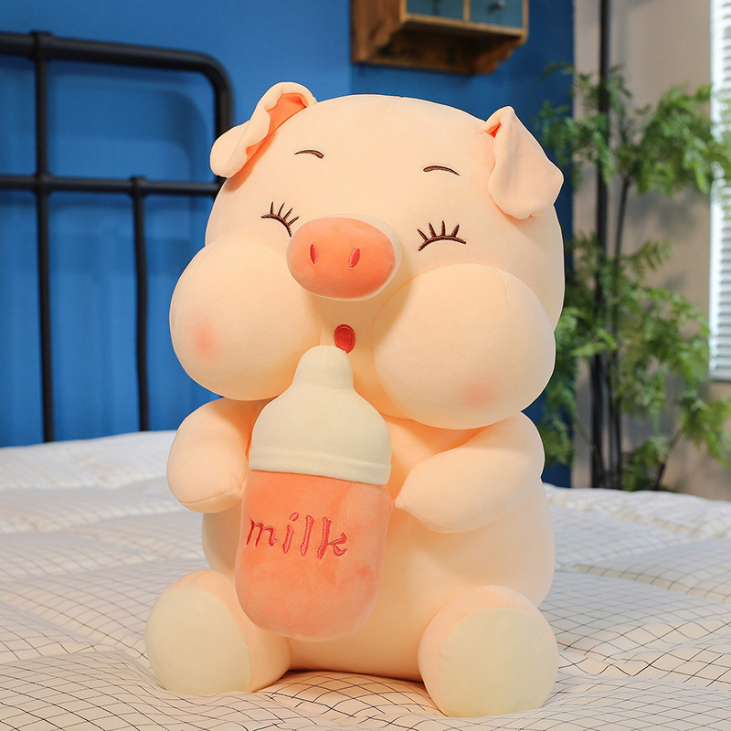 High Quality Stuffed Animal Toys Large Sizes Stuffed Throw Pillow Kawaii Pink mILK Pig Squishy Super Soft  Pig Plush Toys