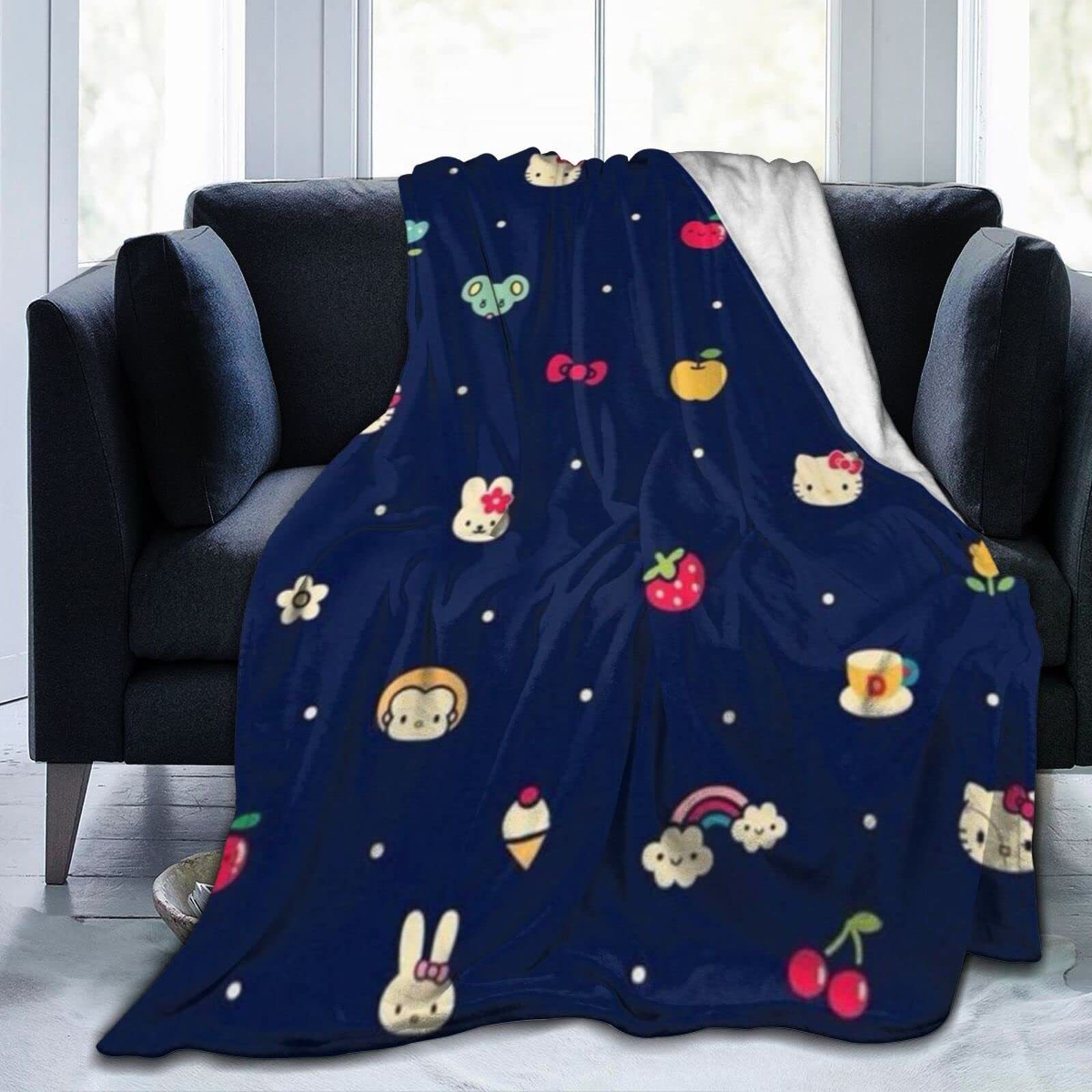 New DIY Blanket  Fleece Digital Printed 3D Photo White Sublimation Customize Kawaii Hallo Kitty Flannel Fleece Baby Blanket