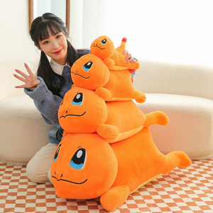 New Arrival Pokemoned Charmander Little Fire Dragon Stuffed Animal Plush Cartoon Soft Squishy Long Throw Pillow