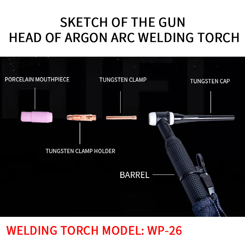 TIG Welding Machine Parts TIG26 Argon Arc Welding Torch WP-26 Air-Cooled Welder Gun 4M